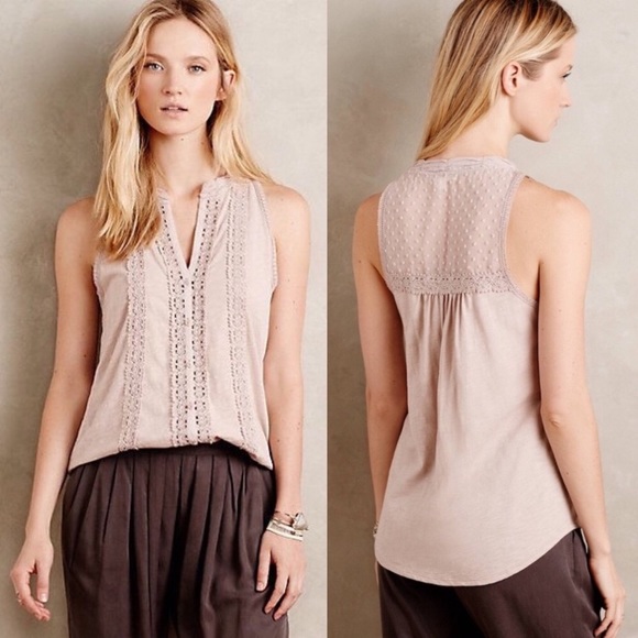 Anthropologie Tops - Anthro Meadow Rue Jensen Rose Sleeveless Top